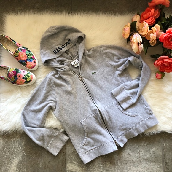 Lacoste Jackets & Blazers - Lacoste Grey Zip Up Jacket Hoodie